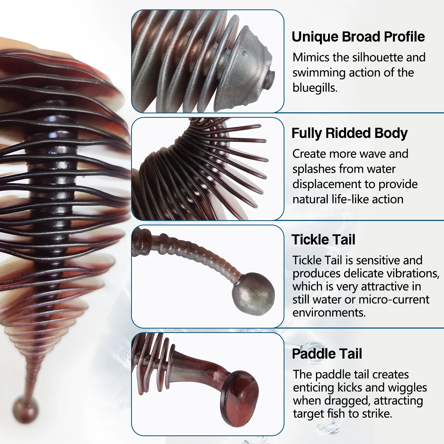 Aventik 20 قطعة منفاخ الخيشومية لينة الصيد إغراء دودة الاصطناعي سويم 50mm70mm100mm140mm بيونيك لينة علقة الصيد أسماك الطعم