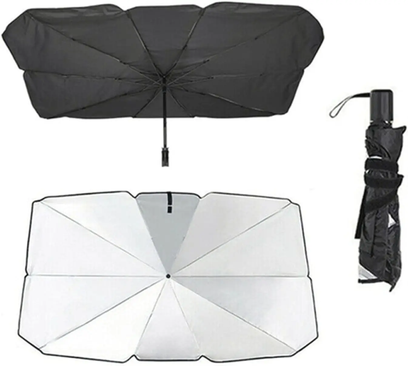 Parasol Plegable para Parabrisas Delantero, Protección UV para Interior de Coche, 80x140cm