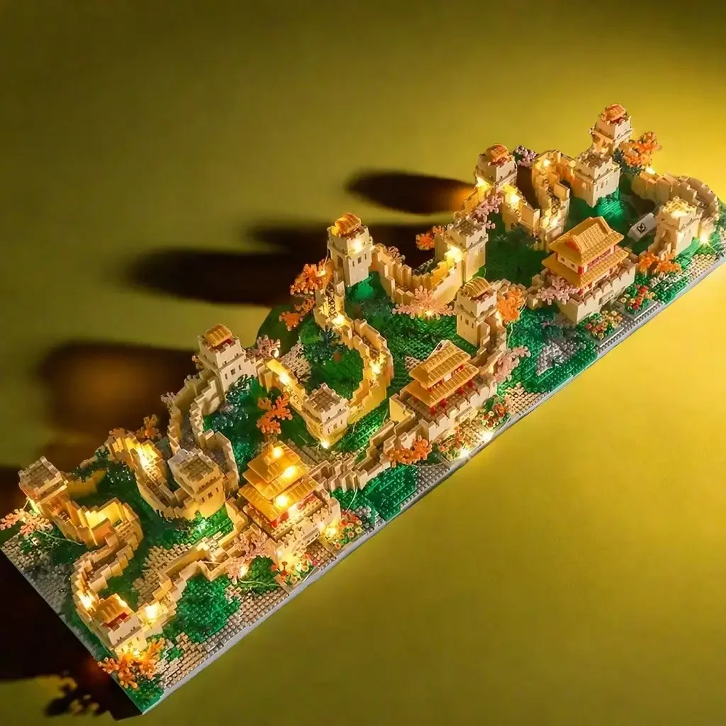 Ensemble de jouets de blocs de Construction Great Wall, 10000 pièces, Kit de Construction stimulant avec lumières LED en option pour une affichage époustouflant