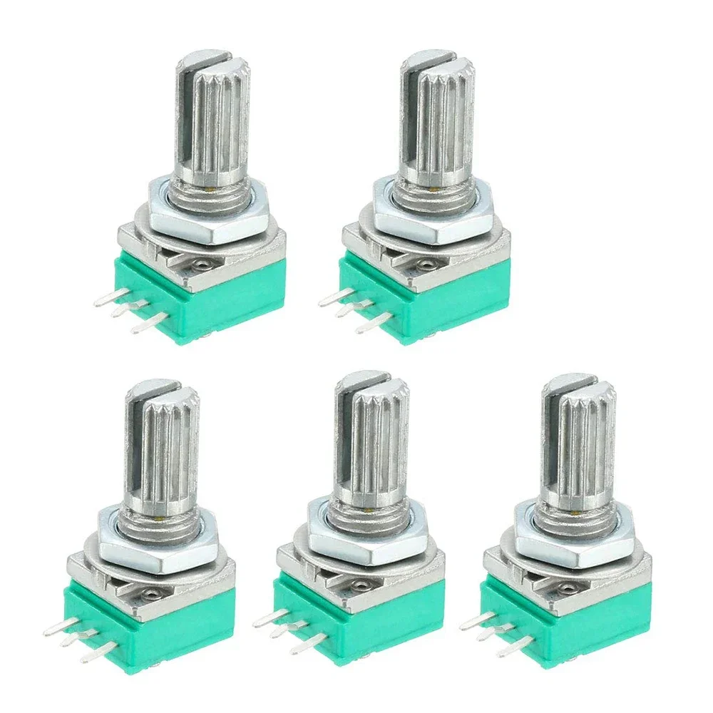 Potentiomètres industriels, 5 pièces, commutateurs RK097 RK097N 3 broches B1K 5K 10K 20K 50K 100K 500K, interrupteur arbre Audio 15mm, scellage d'amplificateur