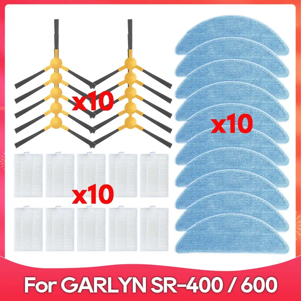 

Fit For GARLYN SR-400 / SR-600 Side Brush Hepa Filter Mop Cloths Rag Robot Vacuum Cleaner Spare Parts Accessories