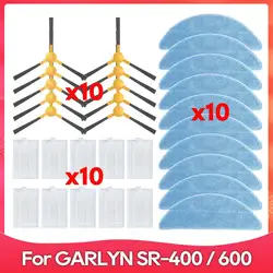 Fit For GARLYN SR-400 / SR-600 Side Brush Hepa Filter Mop Cloths Rag Robot Vacuum Cleaner Spare Parts Accessories