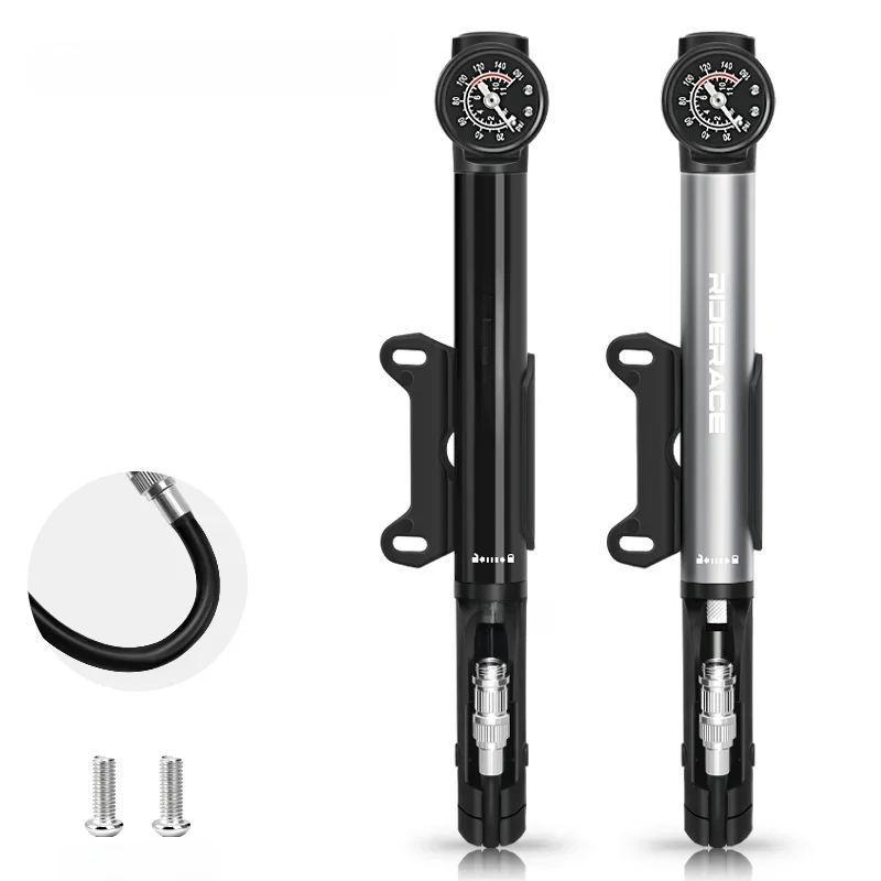 AliExpress riderace RIDERACE Bicycle Pump With Gauge High-pressure Portable Hand Tire Air Inflator Bike Air Shock Pump Schrader Presta Valve AV FV