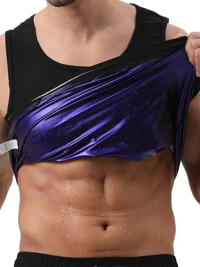 Suor de compressão masculino realçando colete, Sauna colete, Treino suor regata, Treinador de
