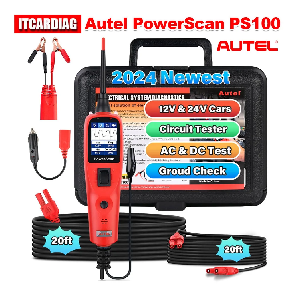 Autel PowerScan PS100 Electrical System Diagnosis Tool Power Scan Car Circuit Probe AVOmeter Tester Read Digital Volt Meter