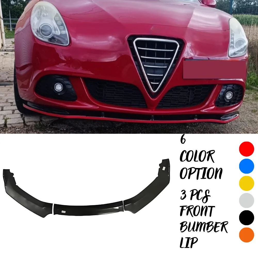 For Alfa Romeo Giulietta 3 Pcs Front Bumper Lip Body Kit Spoiler Splitter Diffuser High Quality ABS Plastic Professional Tuning