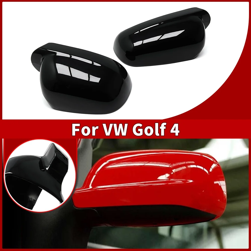 Piano Black For VW Golf 4 IV GTI R32 Jetta MK4 Bora 1J Passat B5 Car Side Rearview Rear View Mirror Cover Trim Replace