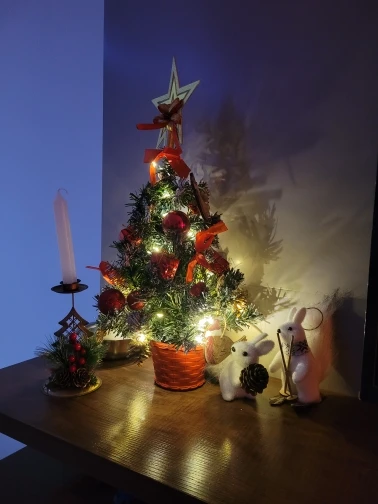 40CM LED Christmas Tree Nightlight LED Light Pine Needle Tree Mini Xmas Tree Christmas Decoration Desktop Ornament New Year Gift photo review