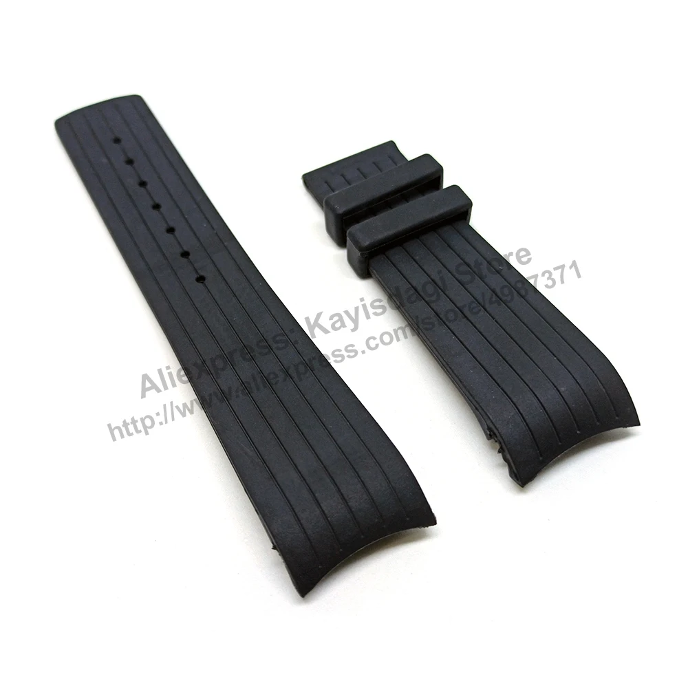 Compatible Calvin Klein CK Drive K1V27704, K1V27926, K1V27938 - 22mm Black Rubber Curved End Replacement Watch Band Strap