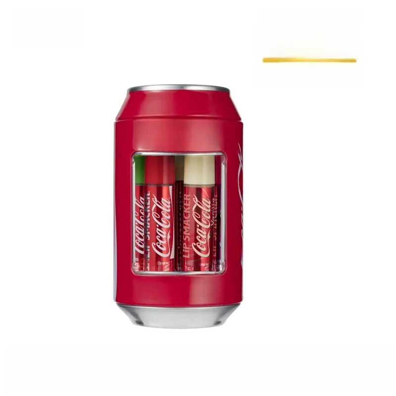 Smacker coca cola estanho com 6 balsamos batons conjunto de maquiagem 6 unidades beleza batons sabor