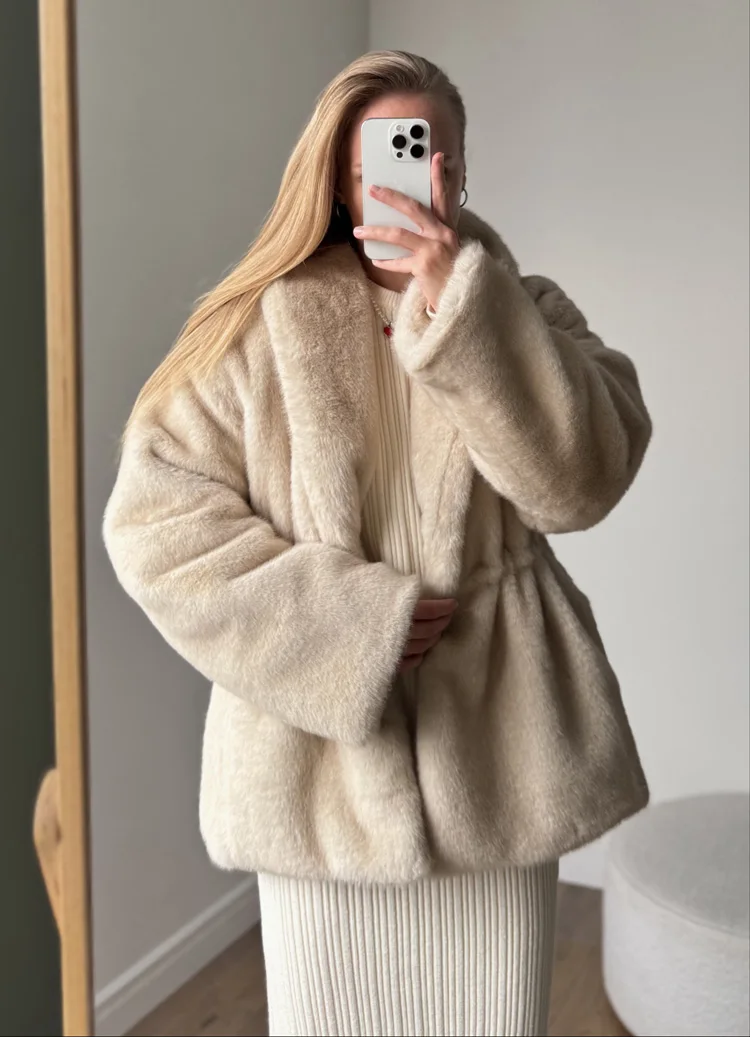 Mumaroho 2026 Winter Women Luxury Faux Fur Jacket Plush Coat Thick Warm Heavyweight Soft Fuzzy Outerwear Overcoat Thermal Lining