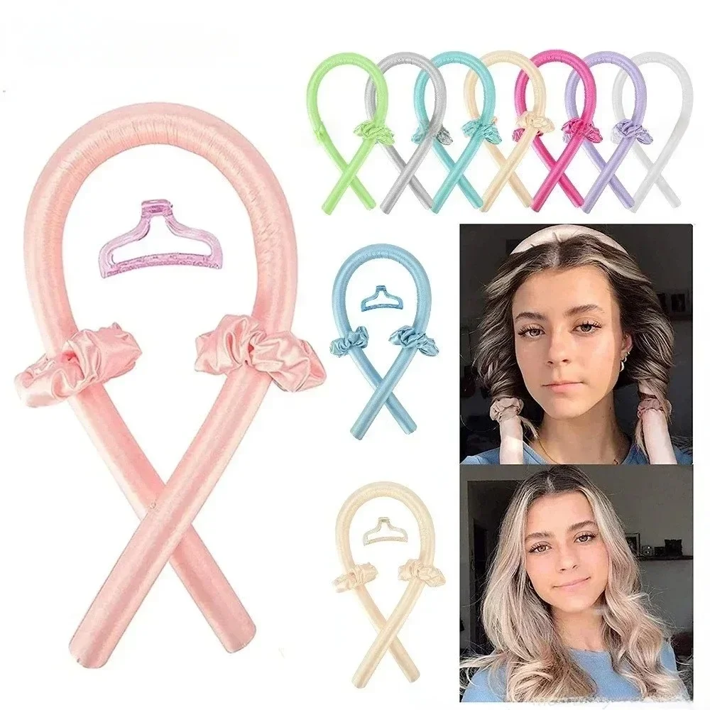 Tige Ă friser sans chaleur, bandeau sans chaleur, boucles en soie, ruban, bigoudis, bandeau doux pour dormir, outils de coiffure paresseux