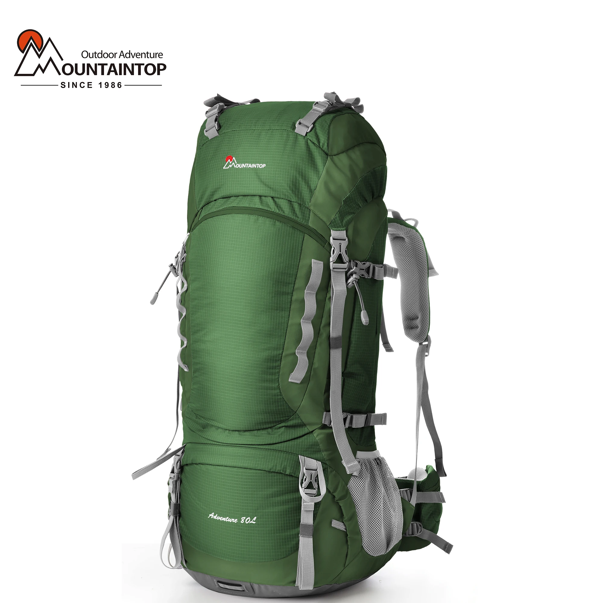 MOUNTAINTOP 80L Hiking Backpack Camping Bag for Men Large Travel Bag Tourist Rucksack for Outdoor Sports Climbing Mountaineering