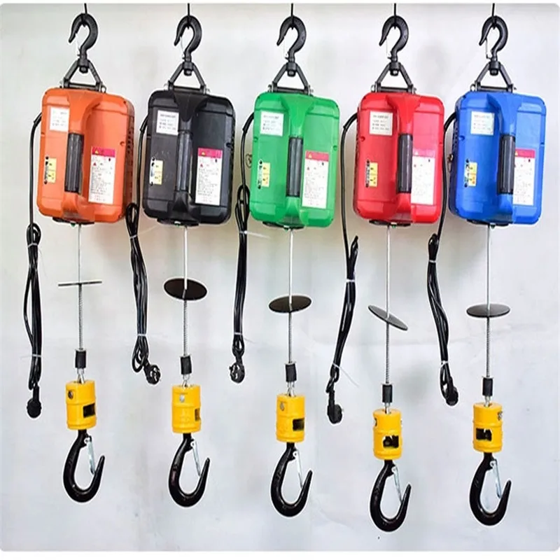 300KG Electric Hoist Portable Electric Hand Winch Traction Block Steel Wire Rope Lifting Towing 110V/220V