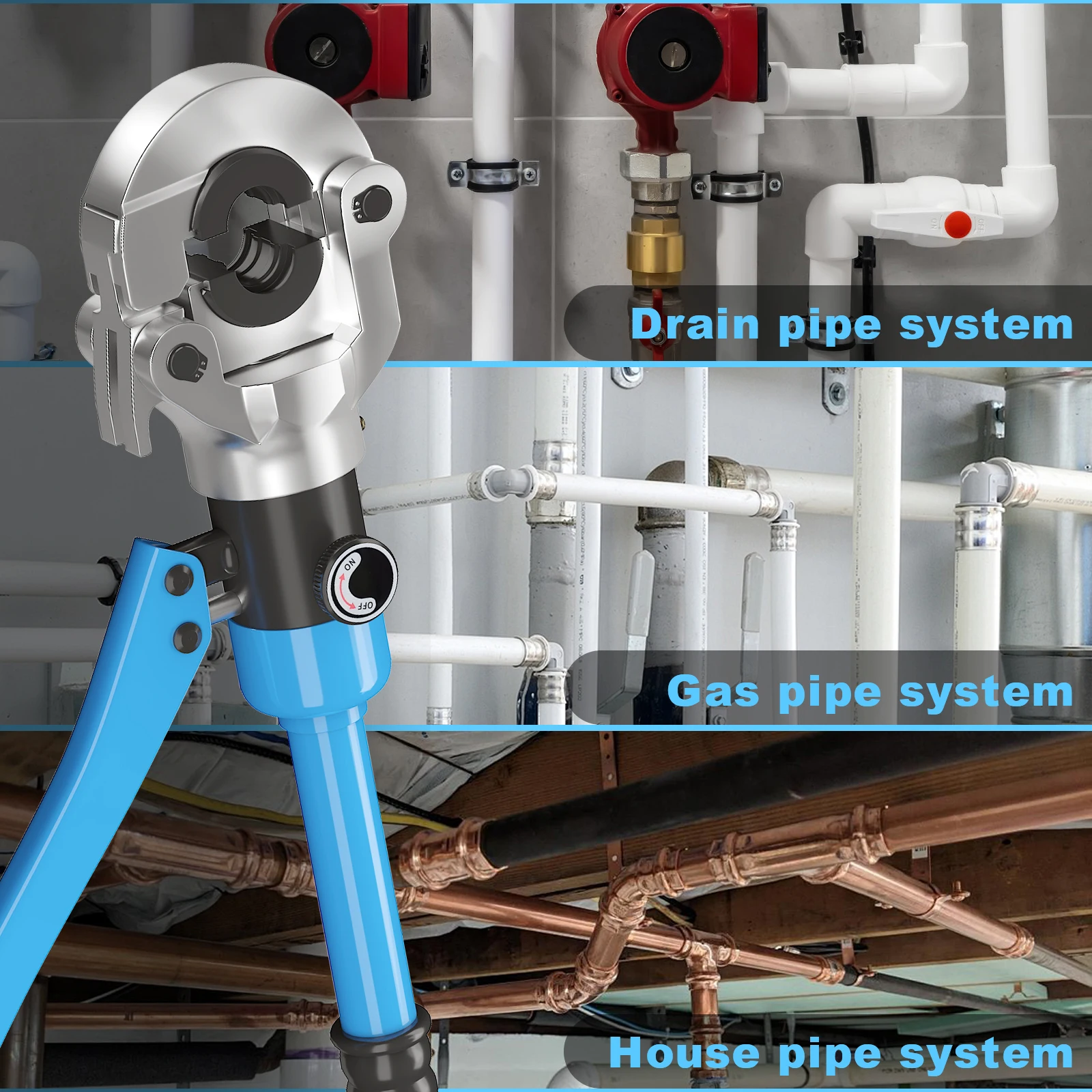 أداة العقص الهيدروليكية من النوع TH مع قوة لقط 360 درجة ° رأس دوار لأداة تجعيد أنابيب الحديقة الصناعية المنزلية #6