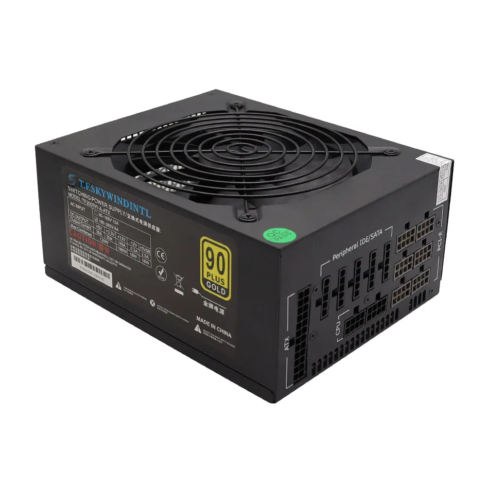 t f skywindintl 2000W Power Supply Modular PC Power Supplies PSU MINE Power Suppli GPU Mining Power Source Ethereum Coin