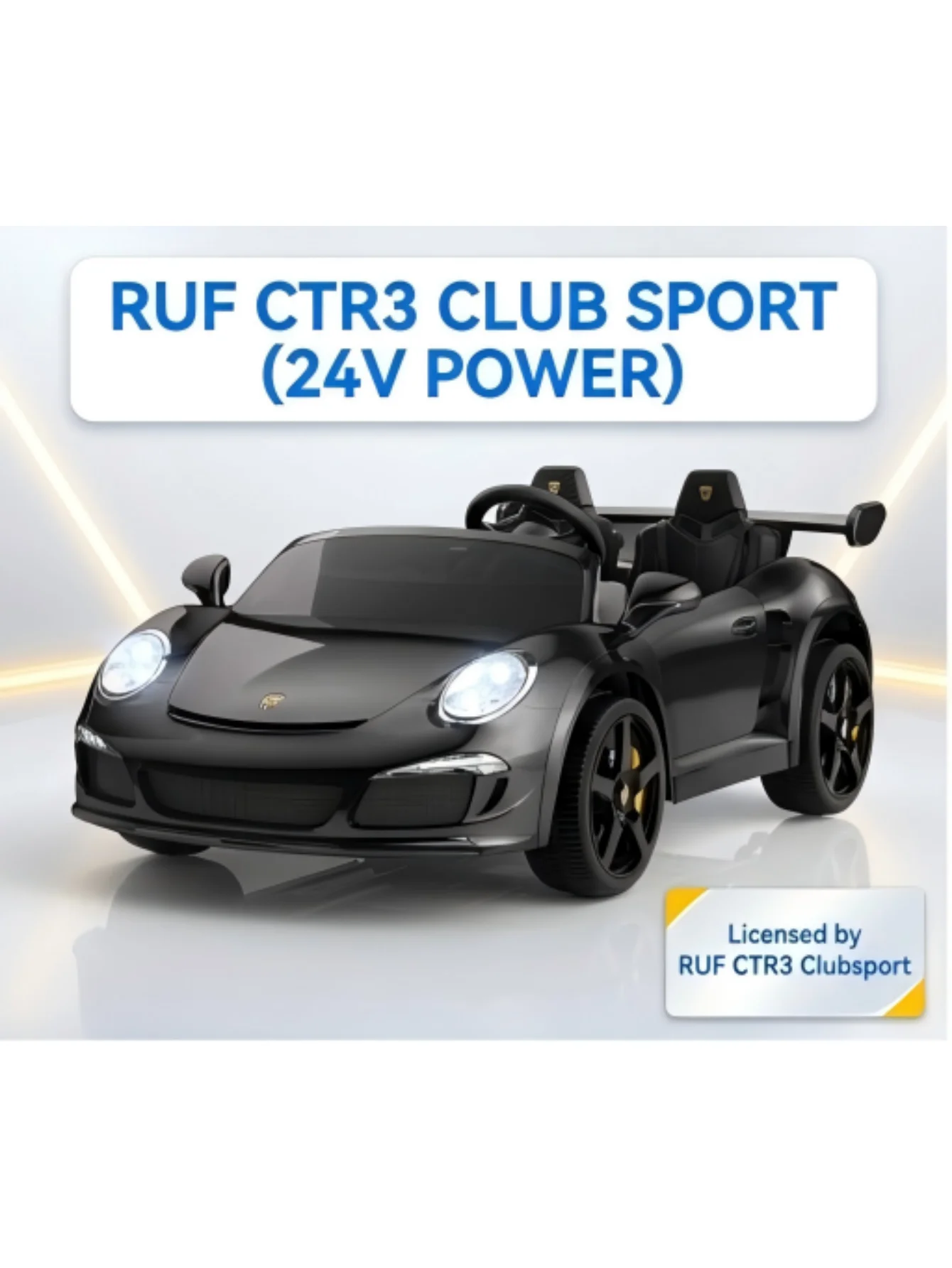 

Детский электромобиль 24V RUF CTR3, лицензированный, двухместный, с 4 моторами по 90 Вт, полным приводом, подвеской, пультом ДУ, музыкой, подарок для детей
