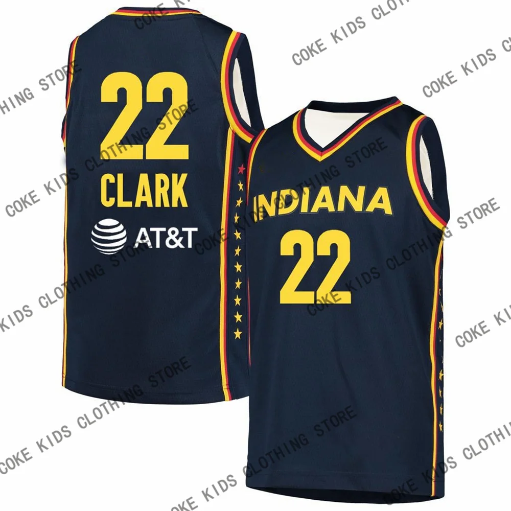 New Summer Number 22 Caitlin Clark Indiana Tank Tops Kids Adults Basketball Jersey Sports Sleeveless Vest Casual Street Clothing