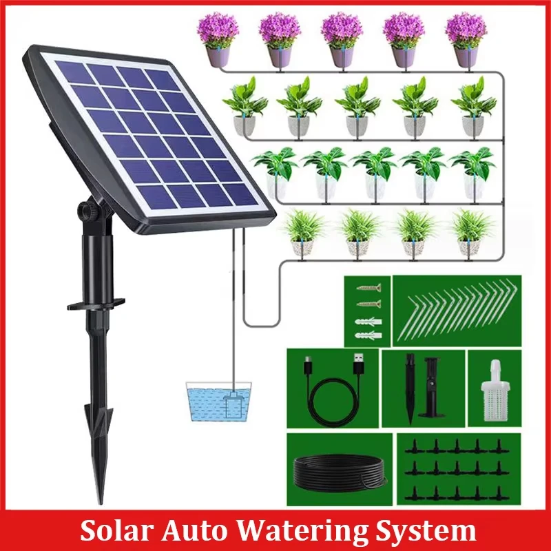 Solar Irrigation Solar Auto Water System Solar power Automatic Drip Irrigation Self-Water Devices with Water sensitivity Kit