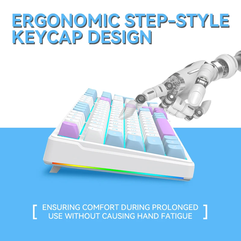 E-Yooso Z99 Gaming Mechanical Keyboard Wire Keyboard 95% Layout Ice Blue Light Blue Switch 99 Keys Hot Swap