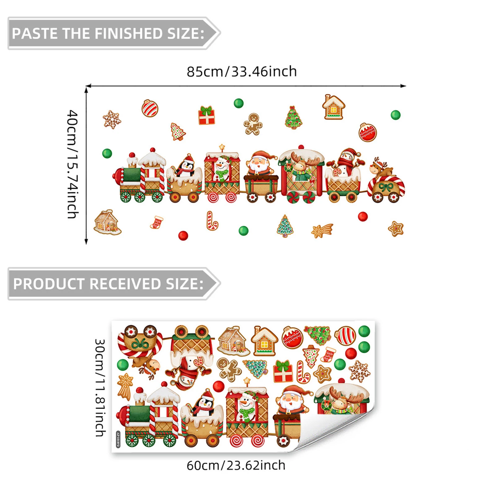 نافذة قطار عيد الميلاد يتمسك PVC عطلة الشتاء للفصول الدراسية مهرجان المنزل الرنة سانتا زينة عيد الميلاد ديكور عيد الميلاد #6