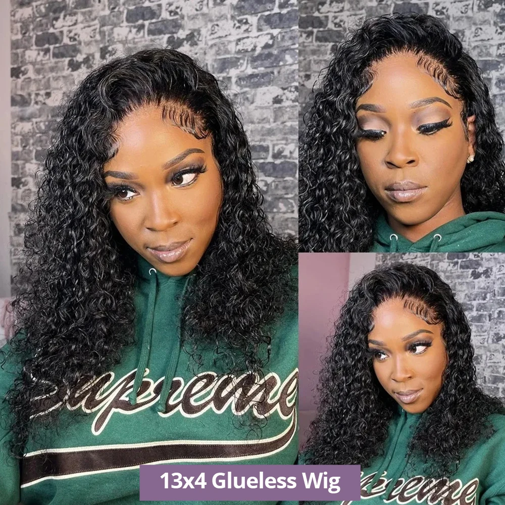 Wear And Go 13x4 Deep Wave Bob Wig For Women Curly Glueless Ready To Go Human Hair Wigs Pre Cut No Lace 250% For Black Woman