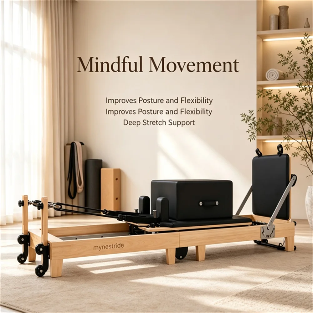 Reformer de Pilates pliable – Équipement de fitness adapté aux studios de yoga, aux salles de sport, aux clubs privés et à l'usage domestique ; comprend un reformer de Pilates et un ladder barrel ; idéal pour le tonification corporelle et l'entraînement physique ; stock disponible en UE.