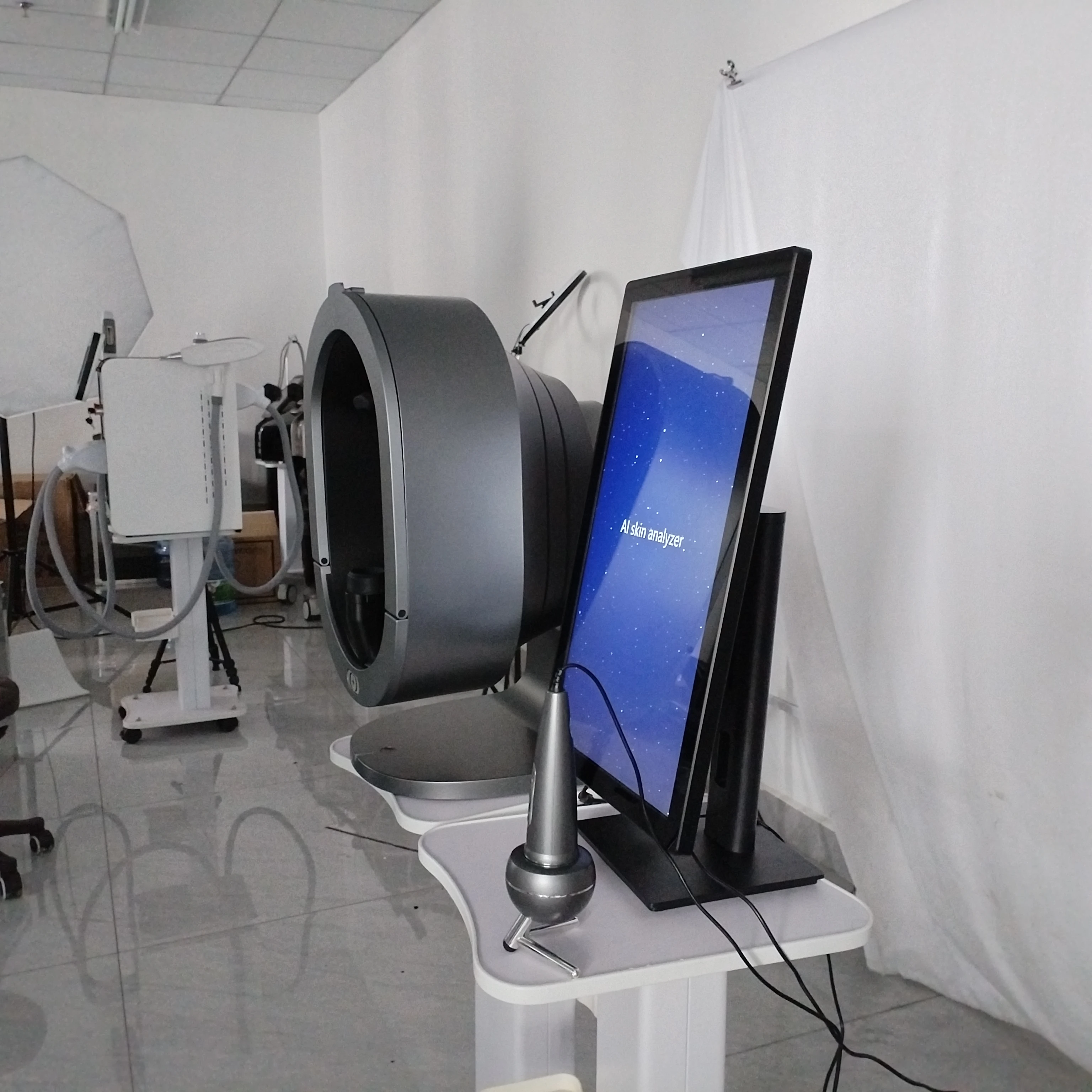 Máquina analizadora de piel para detección de aceite y humedad Facial, con cámara HD y informe en tiempo Real, dispositivo de prueba de piel Facial para salón de belleza