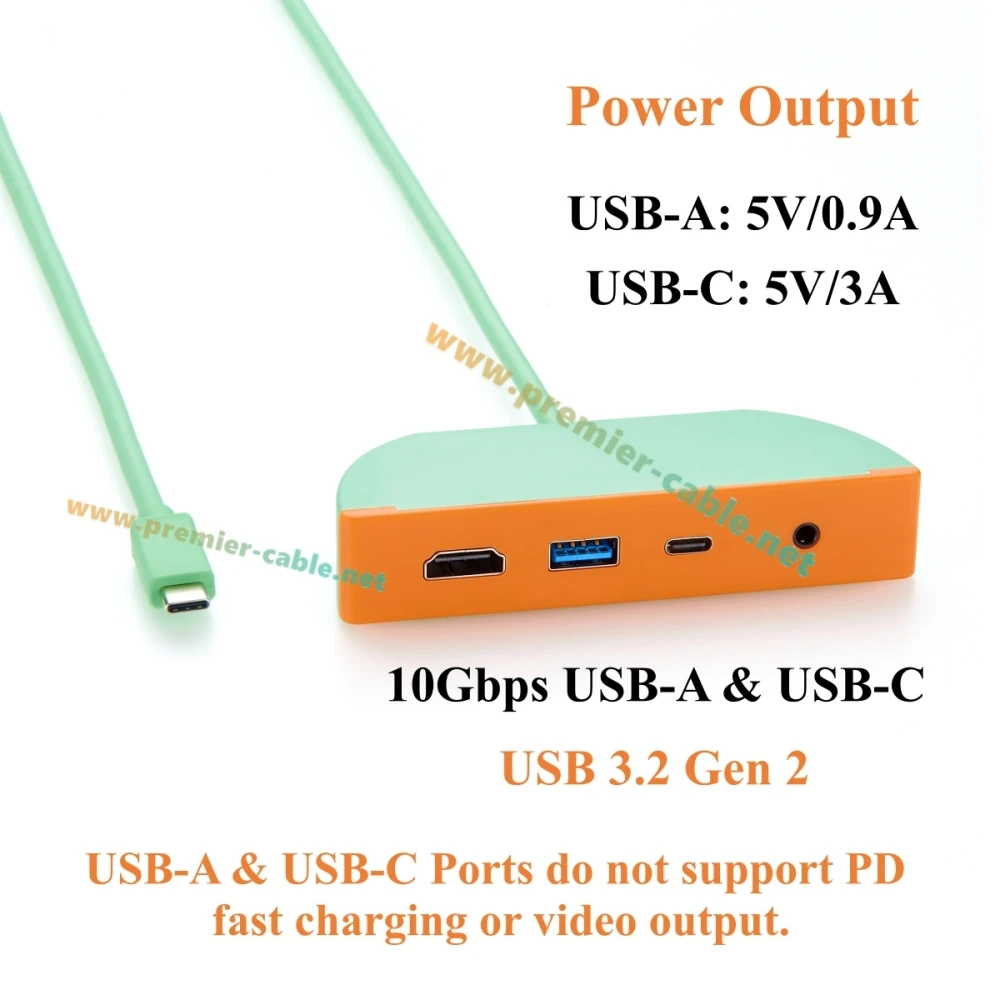 4-in-1 Multiport-USB-C-Hub, mit 4K@60Hz HDMI, USB 3.2 Gen 2 10Gbps USB-A- & USB-C-Anschlüssen, 3,5-mm-Audio-Kopfhörer-Mikrofon-Buchse – Detail 4