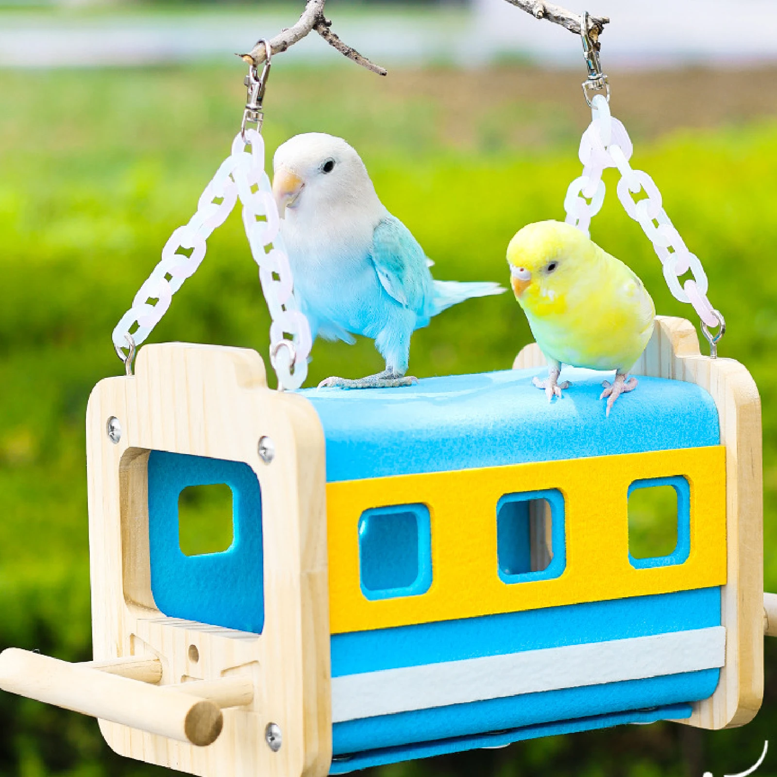 

Мягкий войлочный гамак из дерева для маленьких птиц, спальное место, гнездо, подвесная лежанка, укрытие-пещера, аксессуар для клетки, для неразлучников и волнистых попугаев