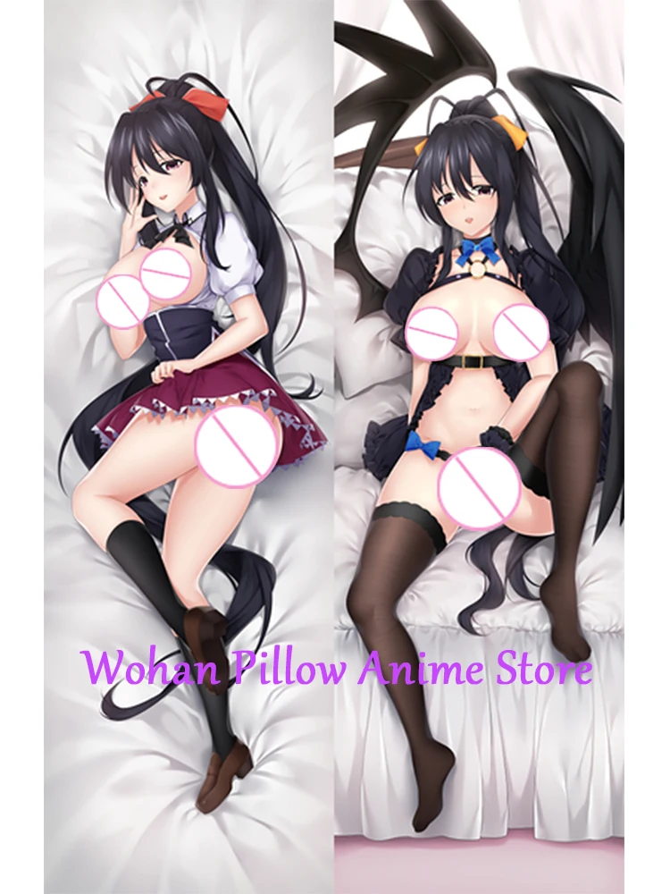 

Dakimakura Anime Pillow Cover Akeno Himejima Double Sided Print Life-size Halloween Christmas Decoration