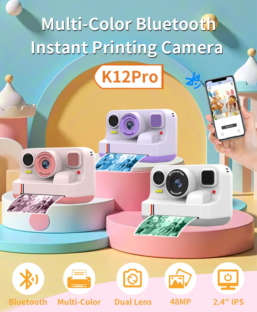 Kinderkamera Hochwertige Fotografie-Kamera für Kinder 1080P HD Dual-Selfie Sofortdruck Mit Druckpapier für Geburtstagsgeschenke – Detail 9