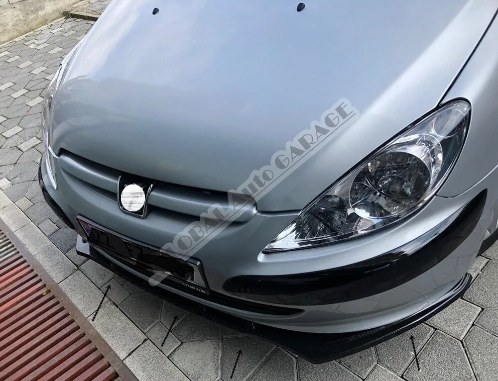 For Peugeot 307 Front Bumper Attachment Lip 2000-2007 Piano Glossy Black Splitter Diffuser Universal Spoiler Bumper