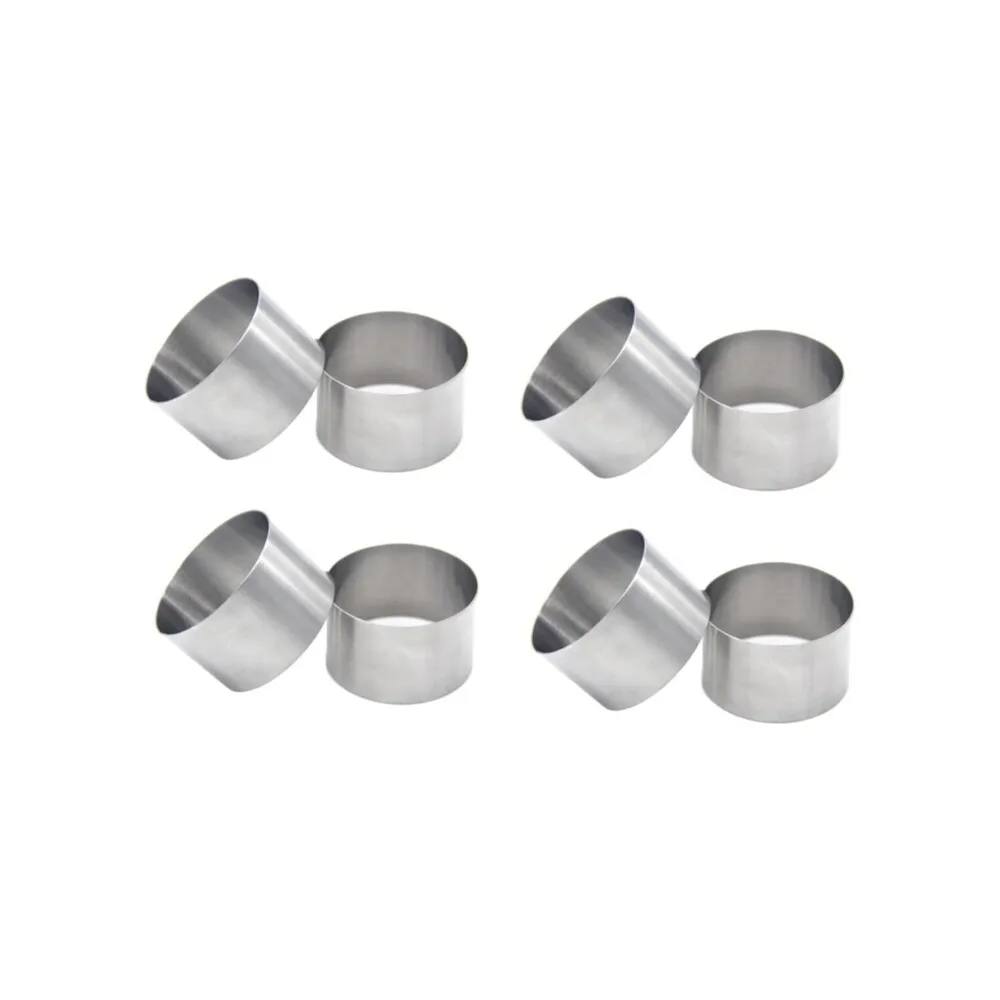 Stainless Steel 6 Pieces Round Parfait Single Cake Mold 8x6 cm Professional kitchen supplies fast food Fast shipping from Turkey