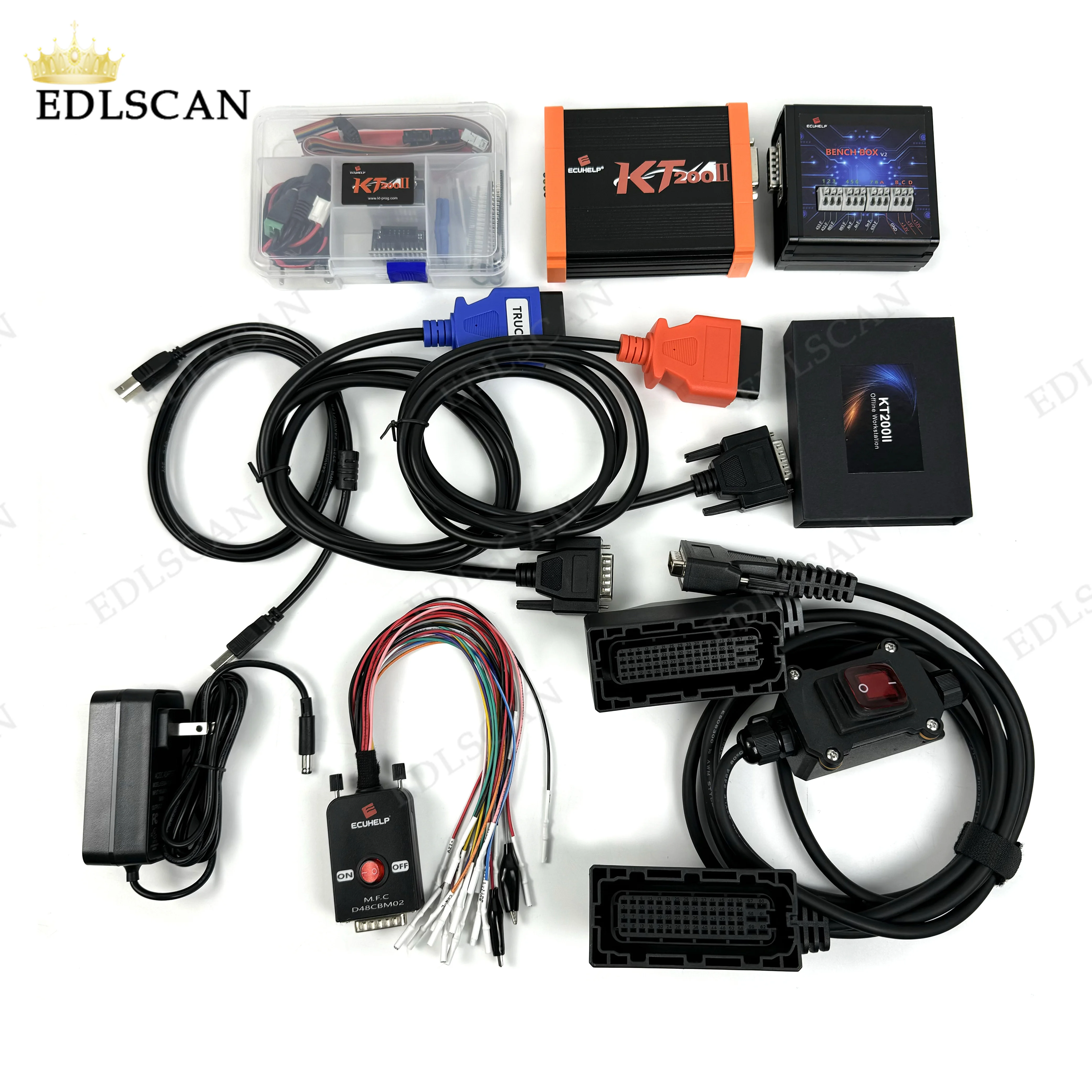 2024 For KT200 II KT200II With Offline Dongle Full Version ECU Programmer and Volvo Renault TRW EMS2.X Bench Cable diagnostic to