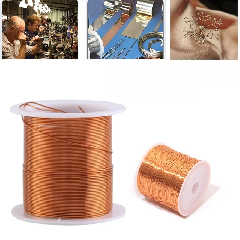 Fil de cuivre à 1 bobine, fil émaillé, accessoire de bobine manuel d'un diamètre de 0,04 mm-1,3 mm et une longueur de 10 m-100 m pour la sélection
