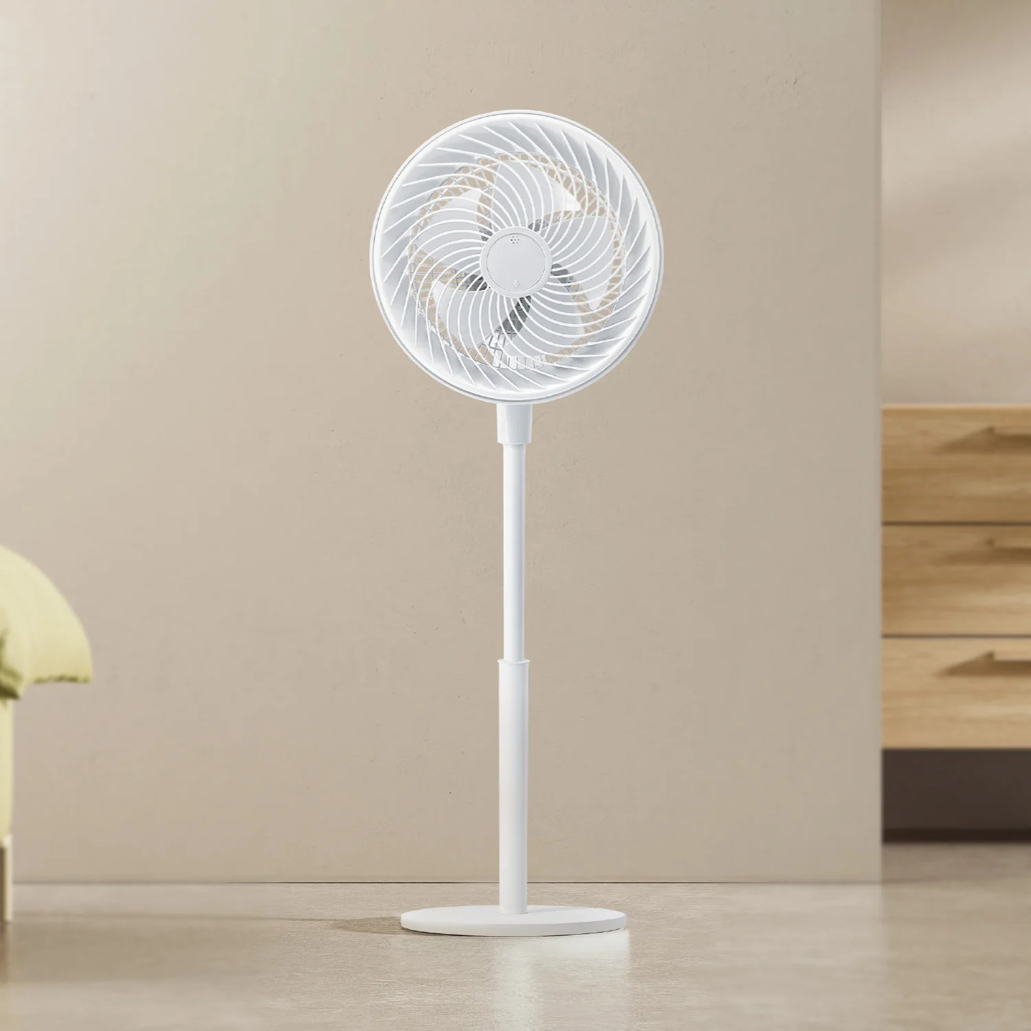 Ventilador de Pie 10” 85W Silencioso, Oscilación 90°, Altura Ajustable, 3 Velocidades, Color Blanco — oferta en AliExpress