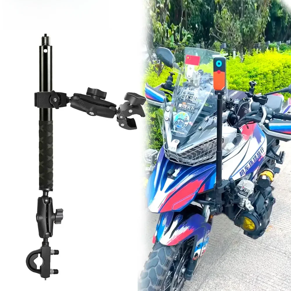 Uchwyt na aparat motocyklowy uchwyt na kierownicę uchwyt na rower uchwyt na GoPro Max Hero 10 DJI Invisible Selfie Stick na Insta360 ONE X2 — zdjęcie produktu 7
