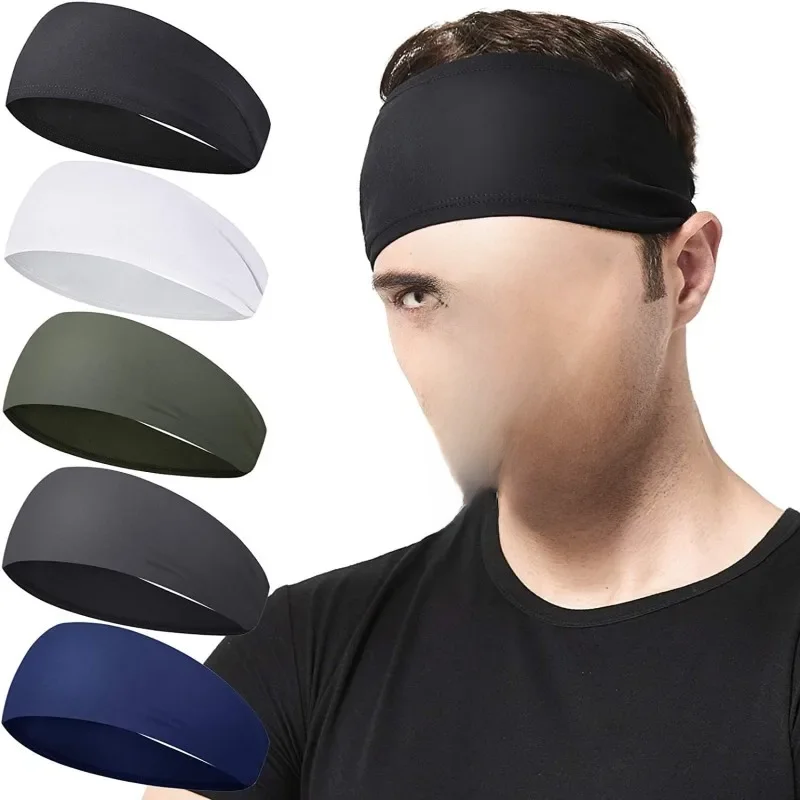 Mężczyźni kobiety opaska sportowa opaska przeciwpotna rozciągliwa elastyczna siłownia Fitness bieganie joga opaska na głowę oddychające szybkoschnące chłonne opaski do włosów — zdjęcie 2