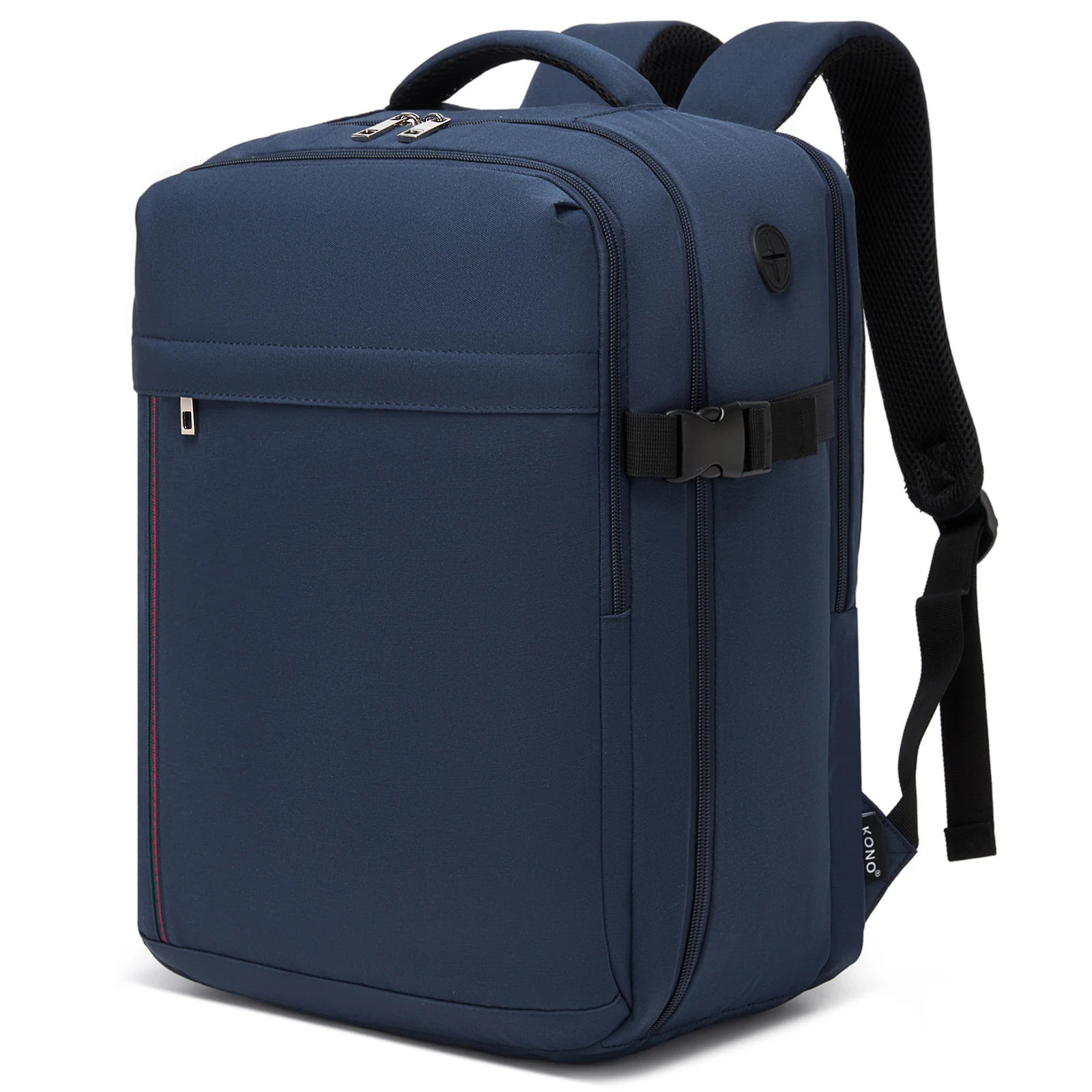KONO Rucksack Handgepäck, flug‑zugelassener Cabin‑Backpack mit USB‑Ladeanschluss | 24 L Volumen, nur 500 g leicht, passend für Ryanair & Eurowings 41x28x5cm