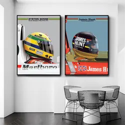 Ayrton Senna And James Hunt Formula 1 Motorsport Grand prix world Champion Canvas Print Painting Wall Art Decor Home Decoration