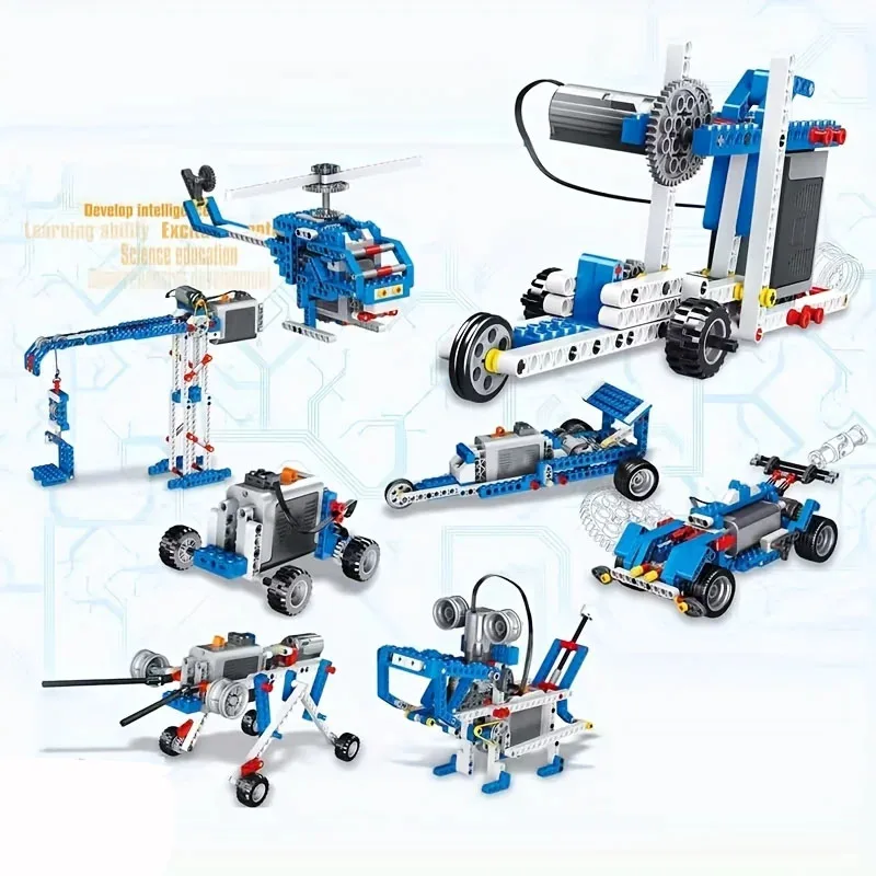 MOC Educational and Dacta Series Simple and Motorized Mechanisms Base Set 9686 Core Set Building Blocks DIY STEM Kids Toys Gifts