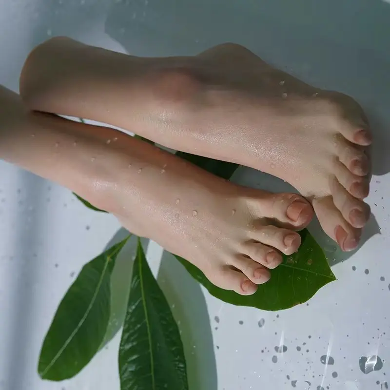 Silicone Female Foot Model Artificial Fake Nail Practice Mannequin Feet Fetish Shoes Display Props Collecting 1:1 Size TGZ3725