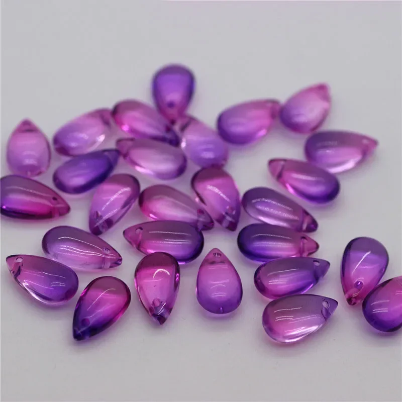 7x14mm 50 sztuk kolorowe Waterdrop szklane luźne koraliki do tworzenia biżuterii DIY wisiorek rzemiosło brelok modny materiał gorąca sprzedaż — zdjęcie 2