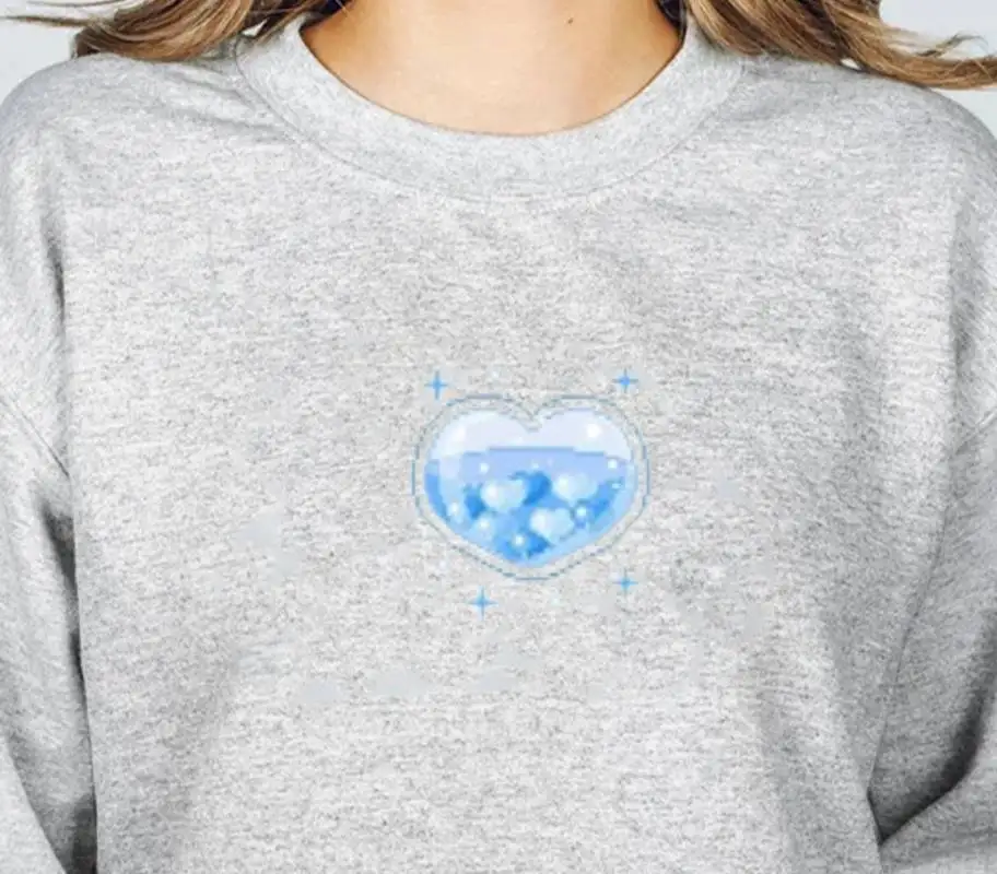 

Толстовка с синим сердцем в стиле ретро, унисекс, одежда Y2K, черная женская и мужская винтажная уличная одежда большого размера, повседневная хлопковая удобная одежда с графикой, унисекс