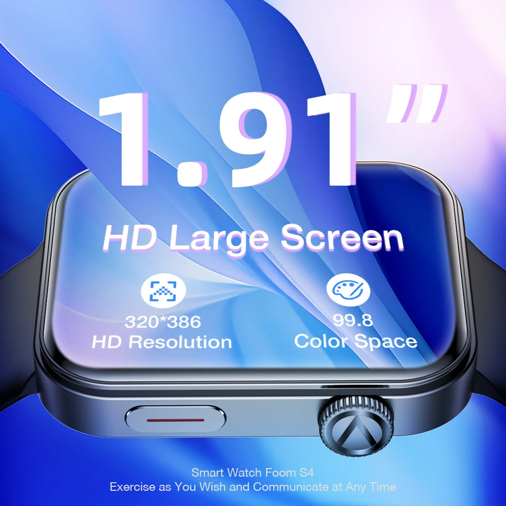

2025 Newest Aolon Foom S4 1.91'' HD IP67 Waterproof Smart Watch TFT Full Touch Screen 100+ Sports Modes Sports Health Monitor