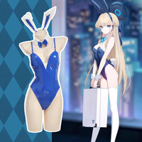 Toki Sexy Bunny Girl Costume Asuna Adult Women's Patent Leather Bodysuit Anime Game Blue Archive Role Play Outfit