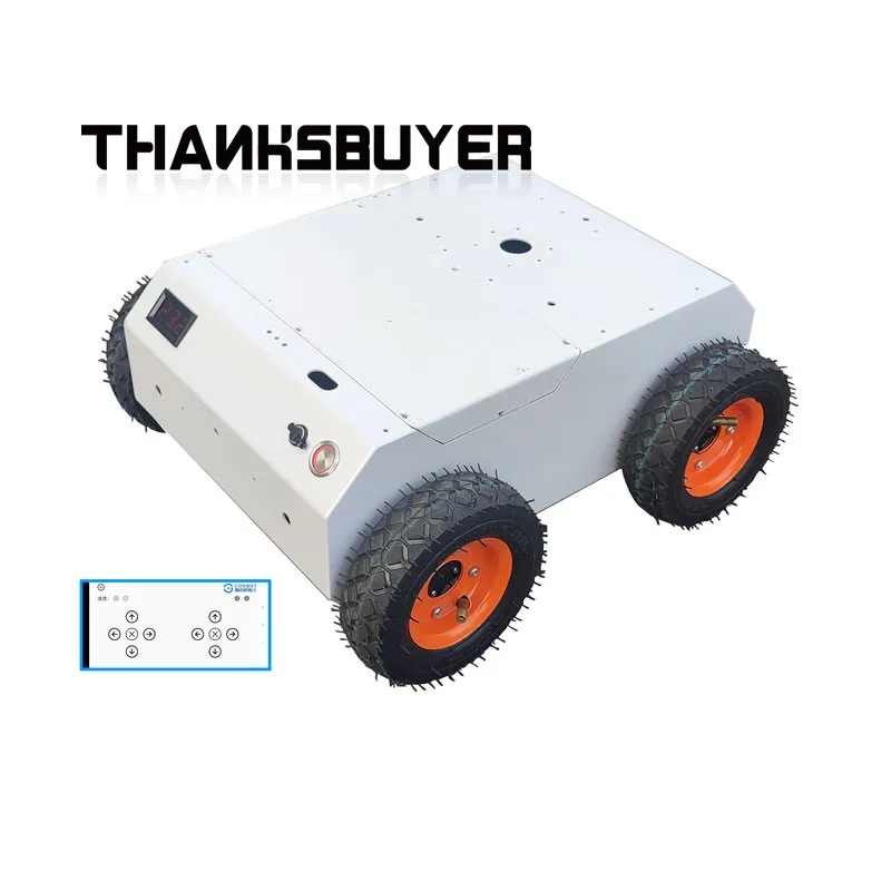 4WD ROS روبوت الهيكل 4 قطعة محرك تشفير عزم دوران عالي 15 كجم الحمولة هيكل الإطارات الهوائية #2