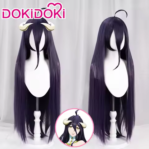 IN STOCK Albedo Wig Anime OVERLORD Cosplay DokiDoki Wig Cosplay Long Purple Wig Hair Heat Resistant Synthetic