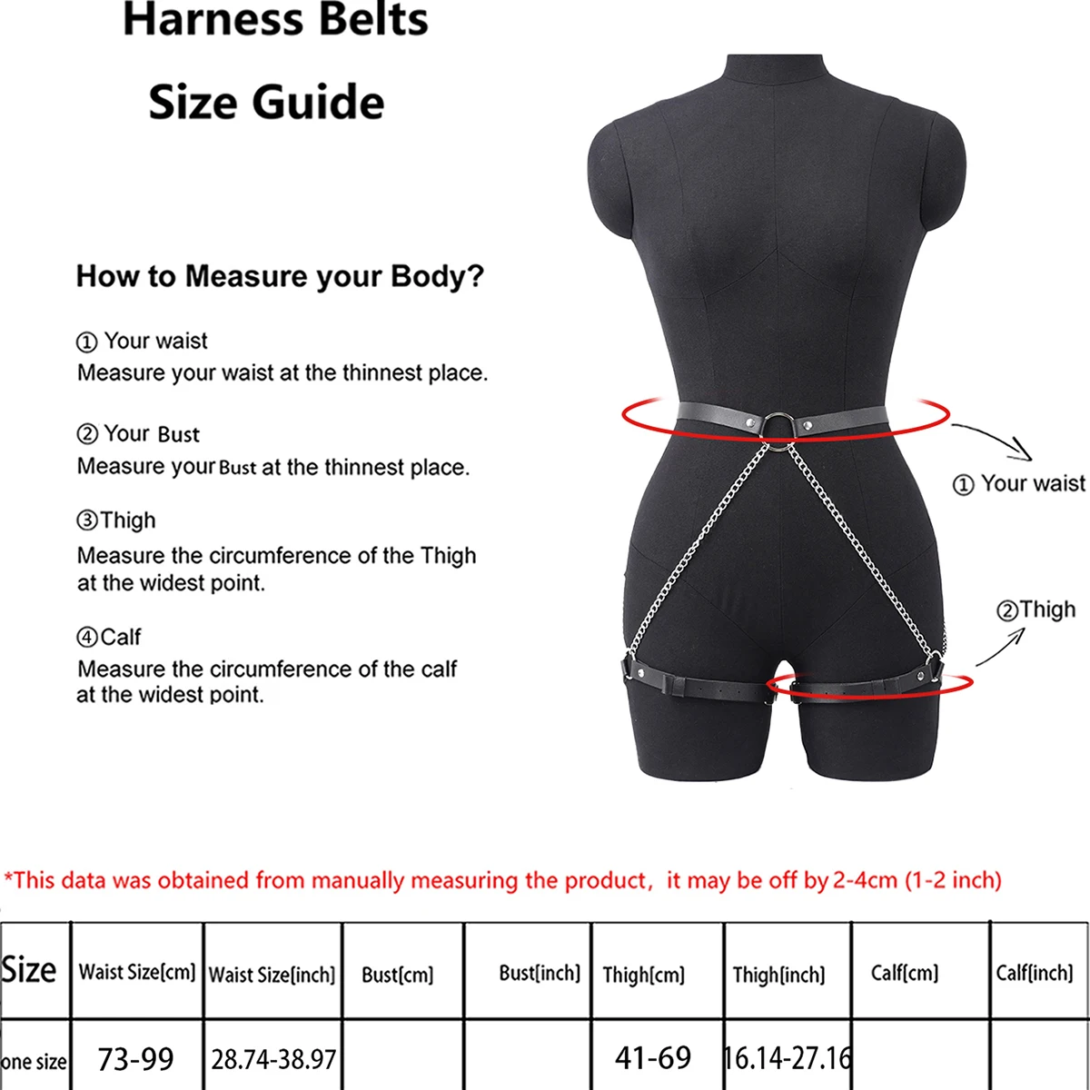 مثير حجم كبير حزام على شكل سلسلة النساء تسخير عبودية الملابس الداخلية الفخذ الرباط القوطية الملابس مهرجان الهذيان الزي الإكسسوارات #5